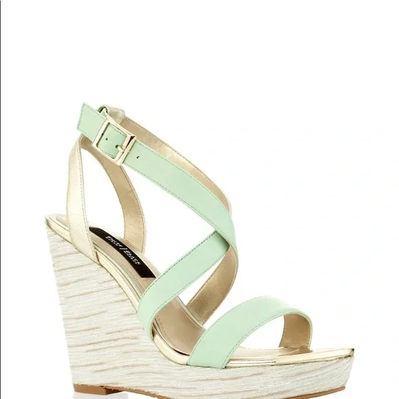 Mint green wedge sandals hot sale